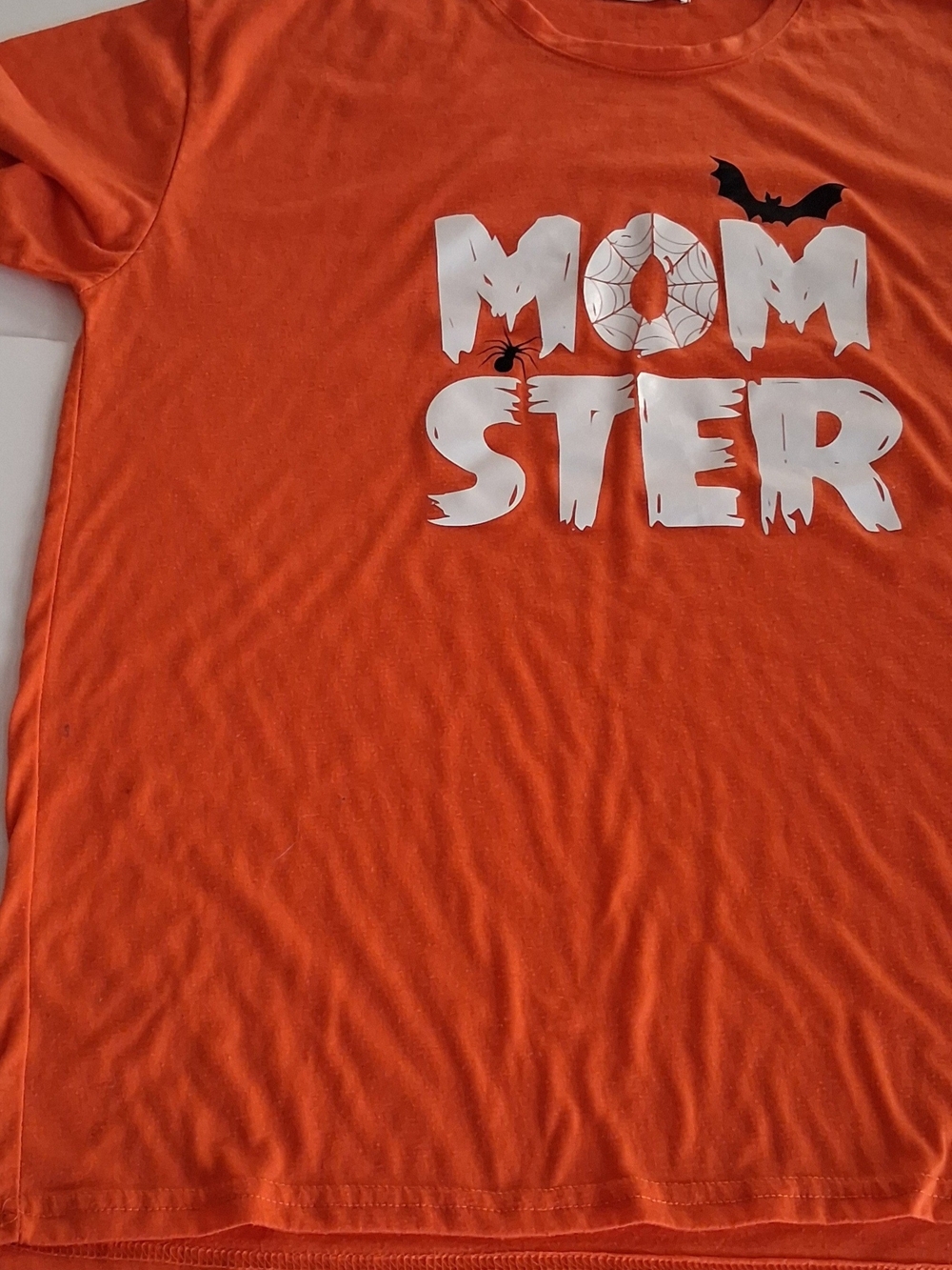 Womens Momster Halloween Tee - Orange